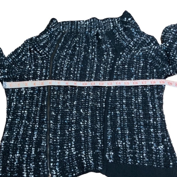 BCBGMAXAZRIA 100% Cotton Reeve Moto Cardigan Boucle Tweed Cropped Jacket Sz S - Picture 5 of 10